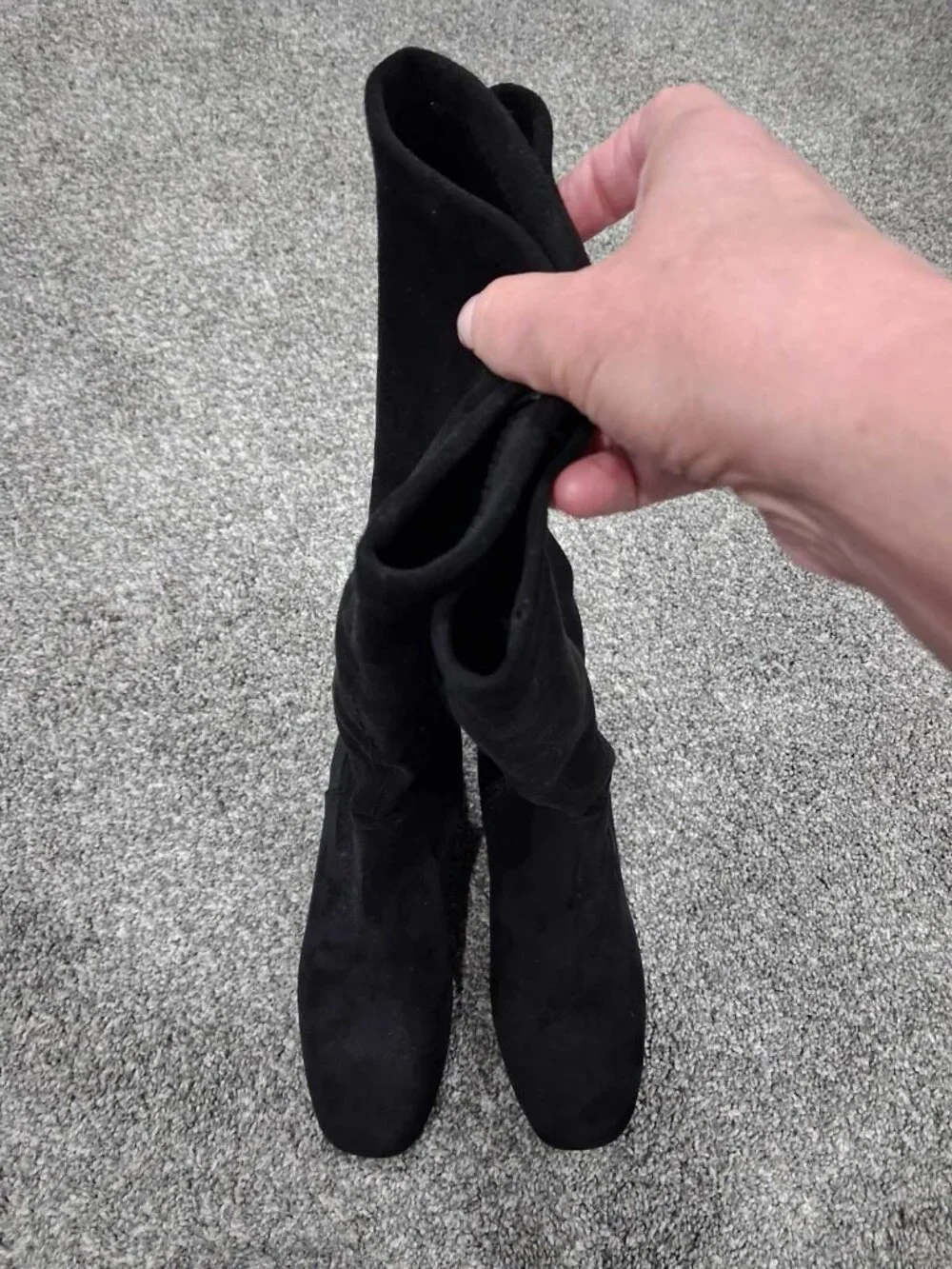 Kenneth Cole Reaction Roswell Tall Boots – Black Microsuede – Size 9.5 (BNWT)